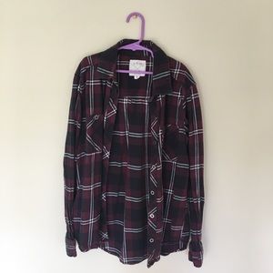 Pacsun Plaid Maroon Flannel